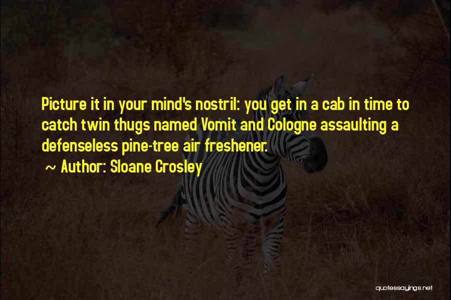 Sloane Crosley Quotes: Picture It In Your Mind's Nostril: You Get In A Cab In Time To Catch Twin Thugs Named Vomit And