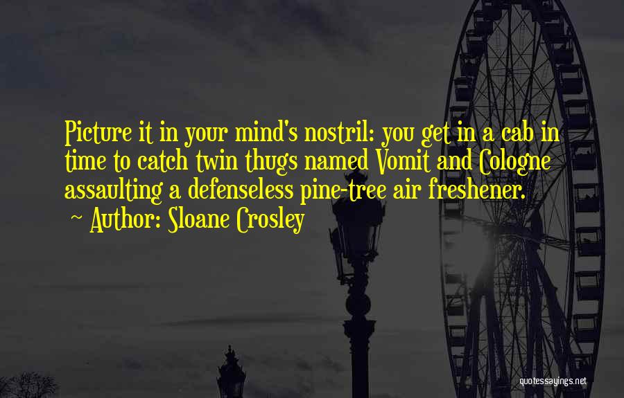 Sloane Crosley Quotes: Picture It In Your Mind's Nostril: You Get In A Cab In Time To Catch Twin Thugs Named Vomit And