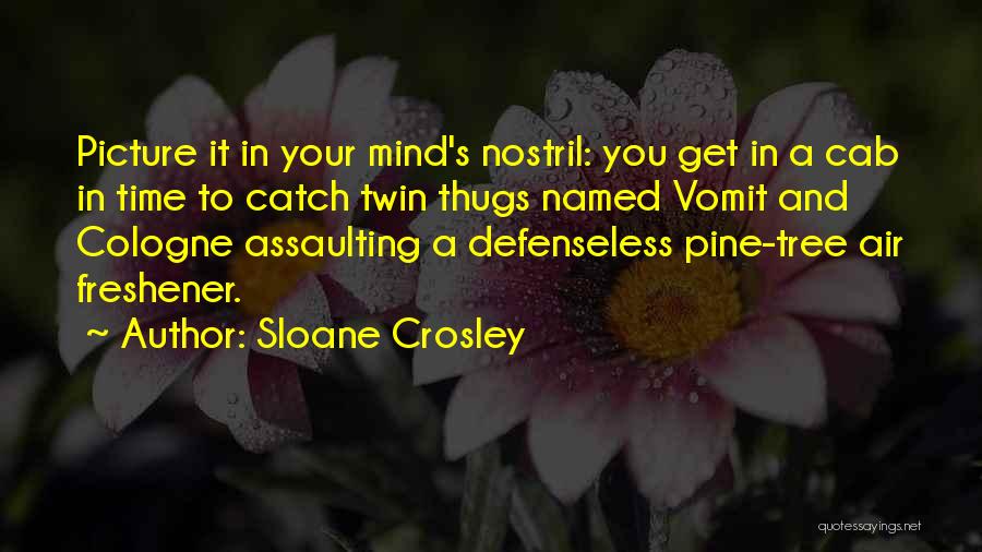 Sloane Crosley Quotes: Picture It In Your Mind's Nostril: You Get In A Cab In Time To Catch Twin Thugs Named Vomit And