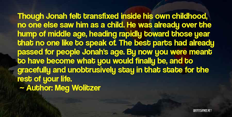 Meg Wolitzer Quotes: Though Jonah Felt Transfixed Inside His Own Childhood, No One Else Saw Him As A Child. He Was Already Over