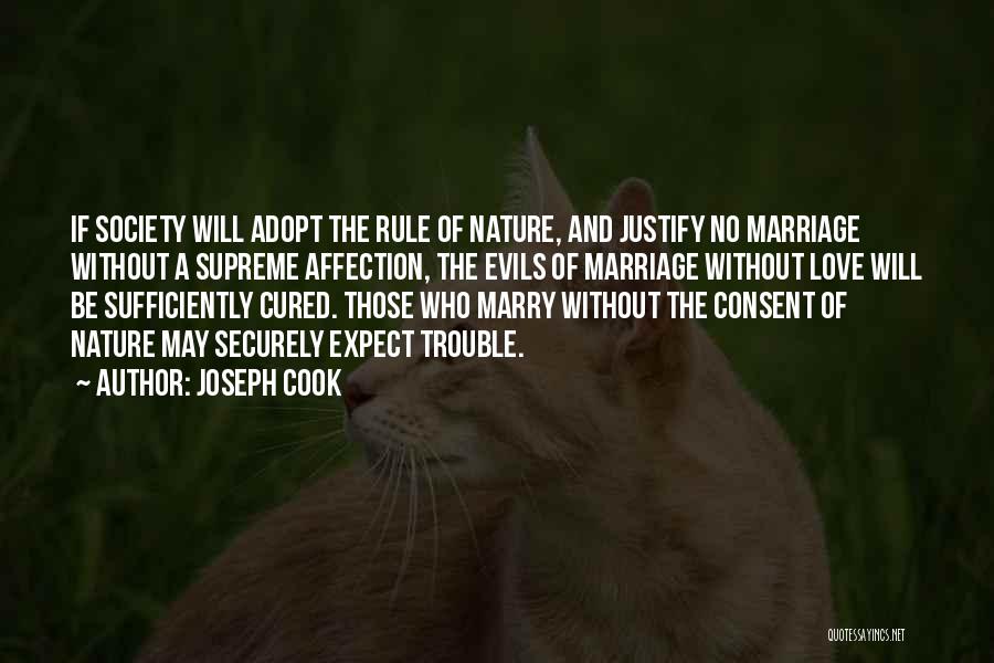 Joseph Cook Quotes: If Society Will Adopt The Rule Of Nature, And Justify No Marriage Without A Supreme Affection, The Evils Of Marriage