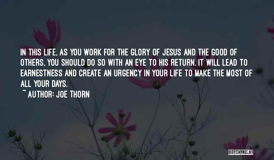 Joe Thorn Quotes: In This Life, As You Work For The Glory Of Jesus And The Good Of Others, You Should Do So