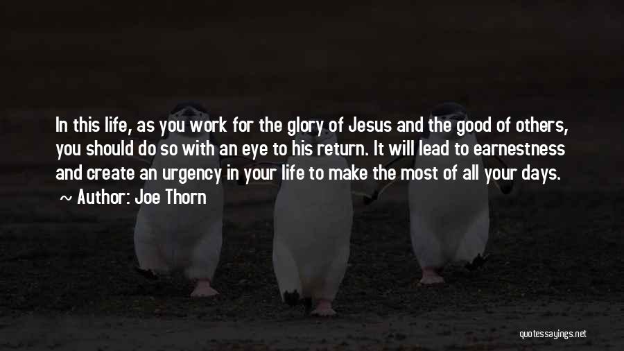 Joe Thorn Quotes: In This Life, As You Work For The Glory Of Jesus And The Good Of Others, You Should Do So