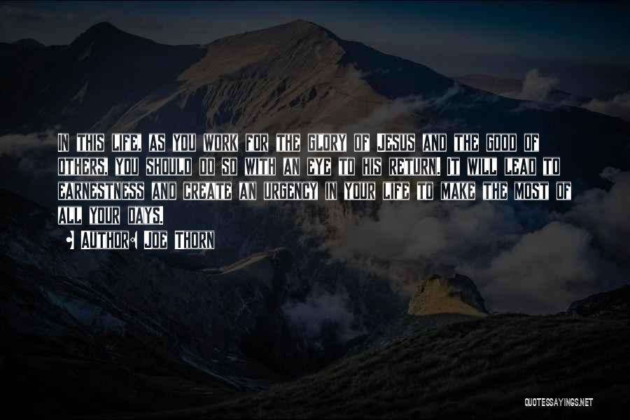 Joe Thorn Quotes: In This Life, As You Work For The Glory Of Jesus And The Good Of Others, You Should Do So