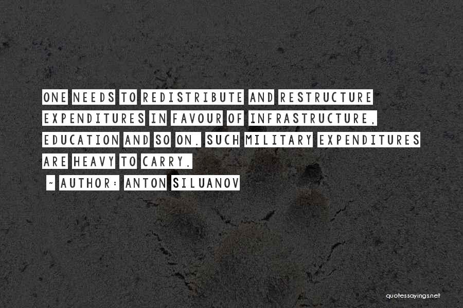 Anton Siluanov Quotes: One Needs To Redistribute And Restructure Expenditures In Favour Of Infrastructure, Education And So On. Such Military Expenditures Are Heavy