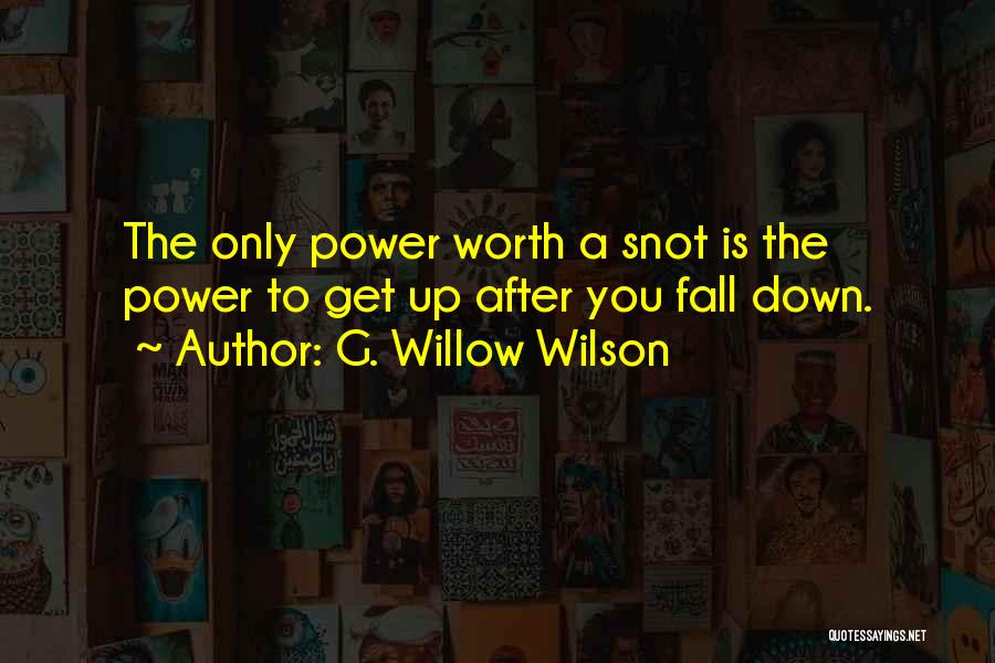 G. Willow Wilson Quotes: The Only Power Worth A Snot Is The Power To Get Up After You Fall Down.