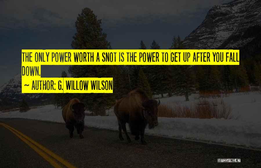 G. Willow Wilson Quotes: The Only Power Worth A Snot Is The Power To Get Up After You Fall Down.