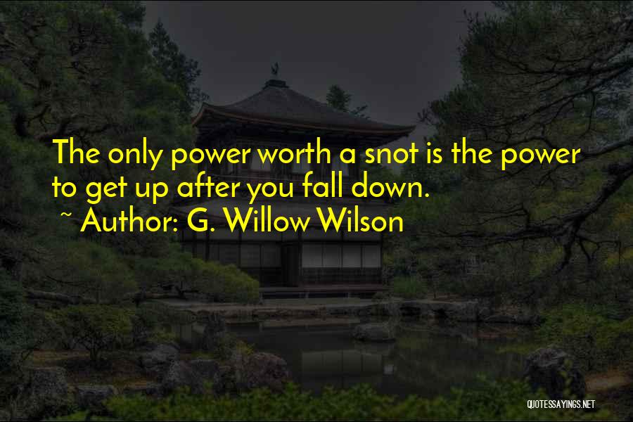 G. Willow Wilson Quotes: The Only Power Worth A Snot Is The Power To Get Up After You Fall Down.