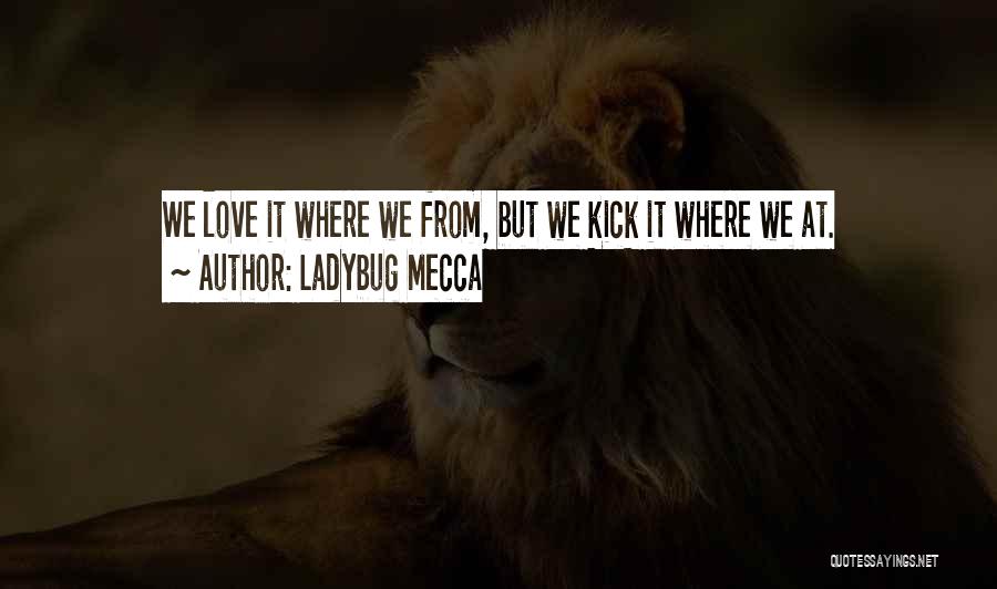 Ladybug Mecca Quotes: We Love It Where We From, But We Kick It Where We At.