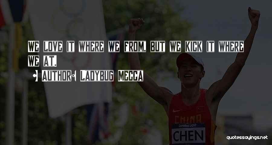 Ladybug Mecca Quotes: We Love It Where We From, But We Kick It Where We At.