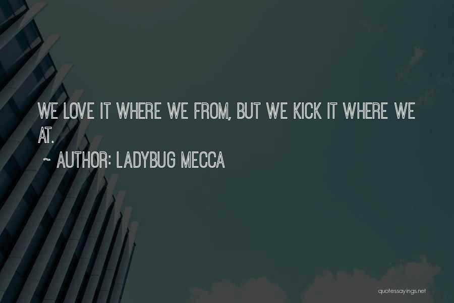 Ladybug Mecca Quotes: We Love It Where We From, But We Kick It Where We At.