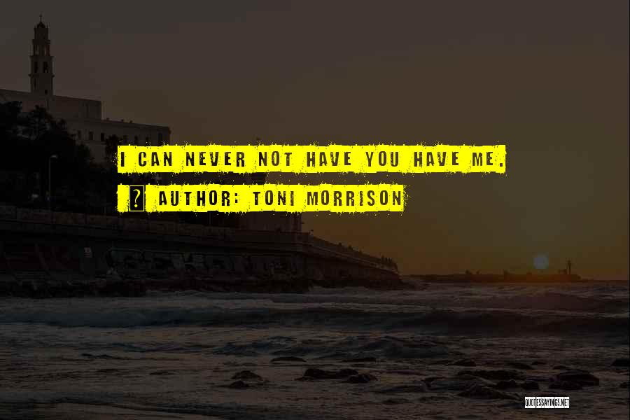 Toni Morrison Quotes: I Can Never Not Have You Have Me.