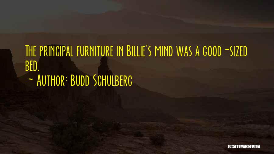 Budd Schulberg Quotes: The Principal Furniture In Billie's Mind Was A Good-sized Bed.