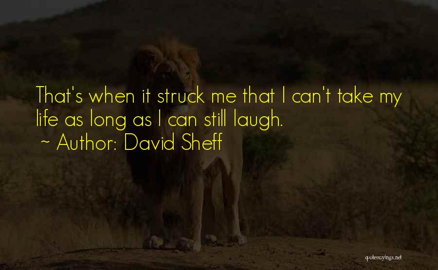 David Sheff Quotes: That's When It Struck Me That I Can't Take My Life As Long As I Can Still Laugh.