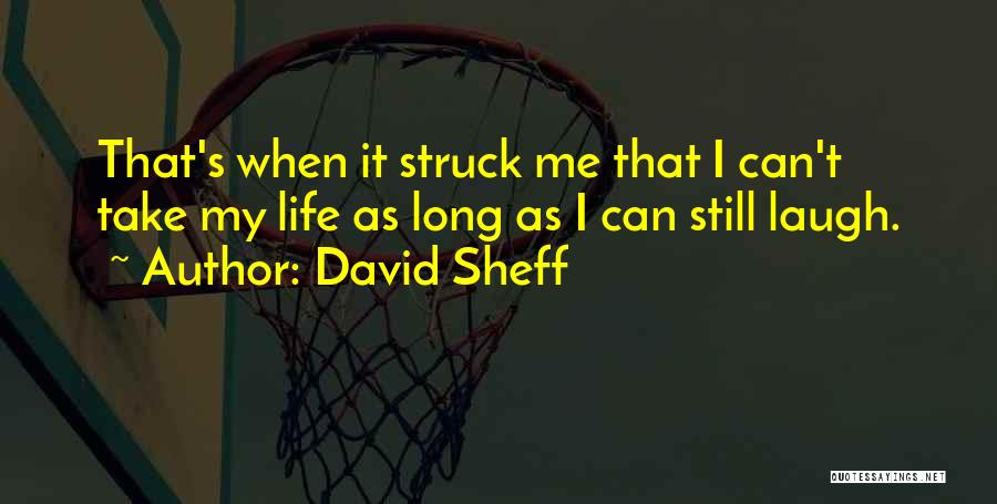 David Sheff Quotes: That's When It Struck Me That I Can't Take My Life As Long As I Can Still Laugh.