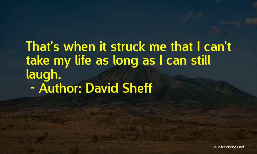 David Sheff Quotes: That's When It Struck Me That I Can't Take My Life As Long As I Can Still Laugh.