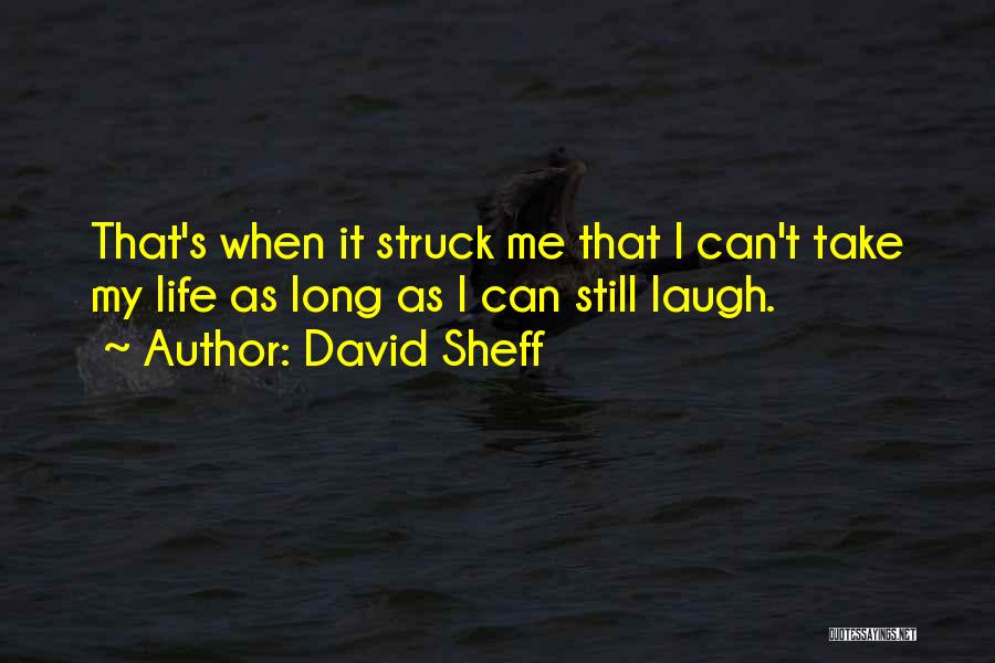 David Sheff Quotes: That's When It Struck Me That I Can't Take My Life As Long As I Can Still Laugh.