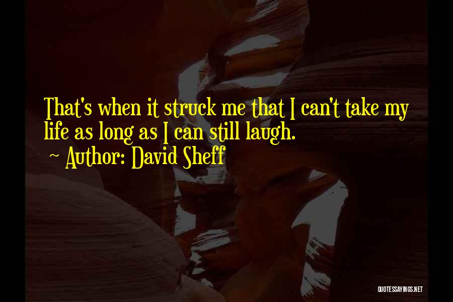 David Sheff Quotes: That's When It Struck Me That I Can't Take My Life As Long As I Can Still Laugh.