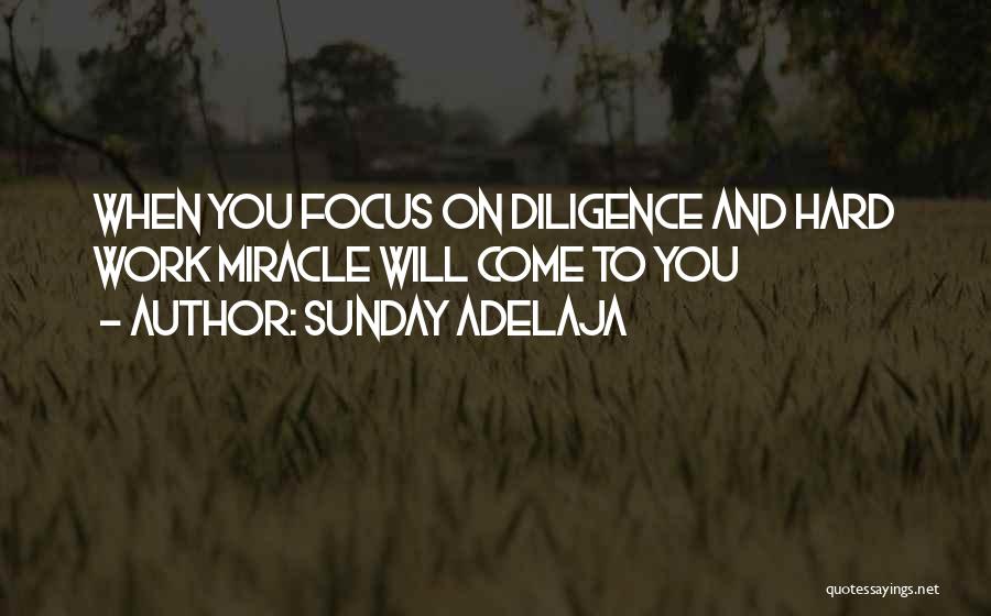 Sunday Adelaja Quotes: When You Focus On Diligence And Hard Work Miracle Will Come To You