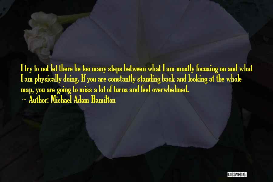 Michael Adam Hamilton Quotes: I Try To Not Let There Be Too Many Steps Between What I Am Mostly Focusing On And What I