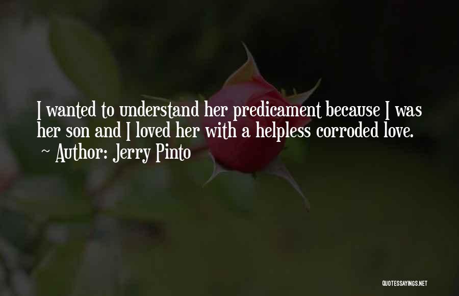 Jerry Pinto Quotes: I Wanted To Understand Her Predicament Because I Was Her Son And I Loved Her With A Helpless Corroded Love.