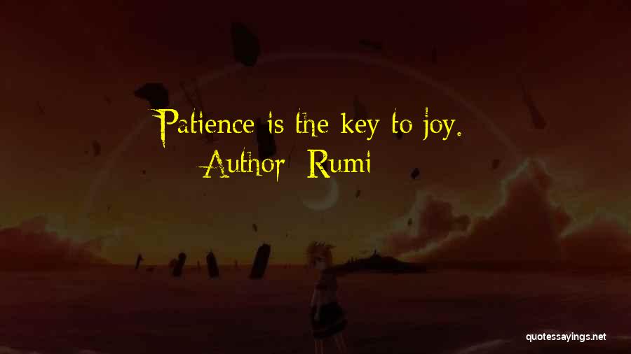 Rumi Quotes: Patience Is The Key To Joy.