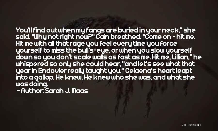 Sarah J. Maas Quotes: You'll Find Out When My Fangs Are Buried In Your Neck, She Said. Why Not Right Now? Cain Breathed. Come