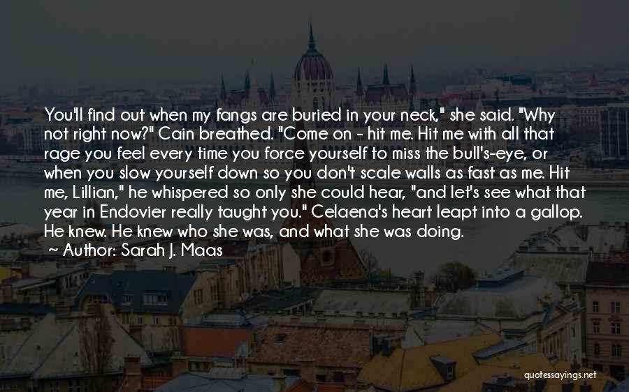 Sarah J. Maas Quotes: You'll Find Out When My Fangs Are Buried In Your Neck, She Said. Why Not Right Now? Cain Breathed. Come