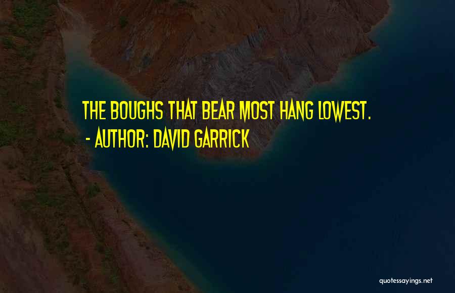 David Garrick Quotes: The Boughs That Bear Most Hang Lowest.