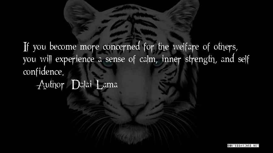 Dalai Lama Quotes: If You Become More Concerned For The Welfare Of Others, You Will Experience A Sense Of Calm, Inner-strength, And Self