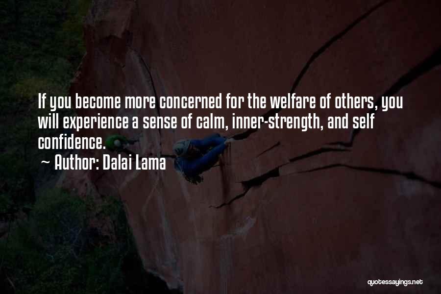 Dalai Lama Quotes: If You Become More Concerned For The Welfare Of Others, You Will Experience A Sense Of Calm, Inner-strength, And Self