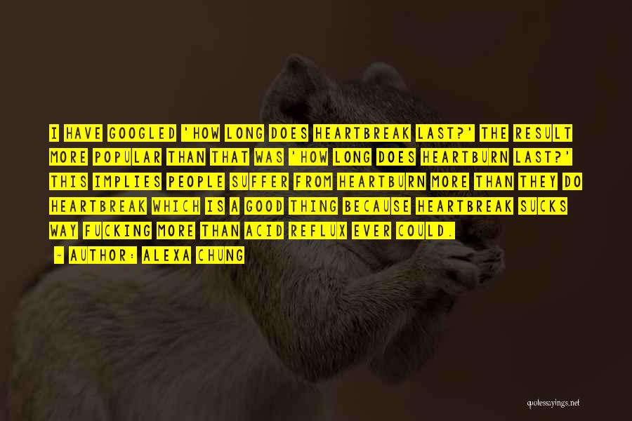 Alexa Chung Quotes: I Have Googled 'how Long Does Heartbreak Last?' The Result More Popular Than That Was 'how Long Does Heartburn Last?'