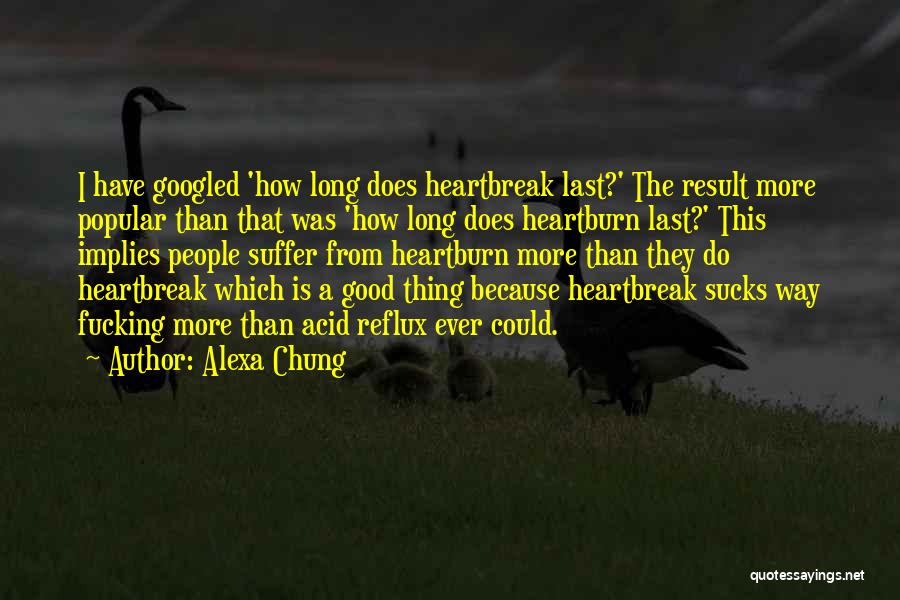 Alexa Chung Quotes: I Have Googled 'how Long Does Heartbreak Last?' The Result More Popular Than That Was 'how Long Does Heartburn Last?'