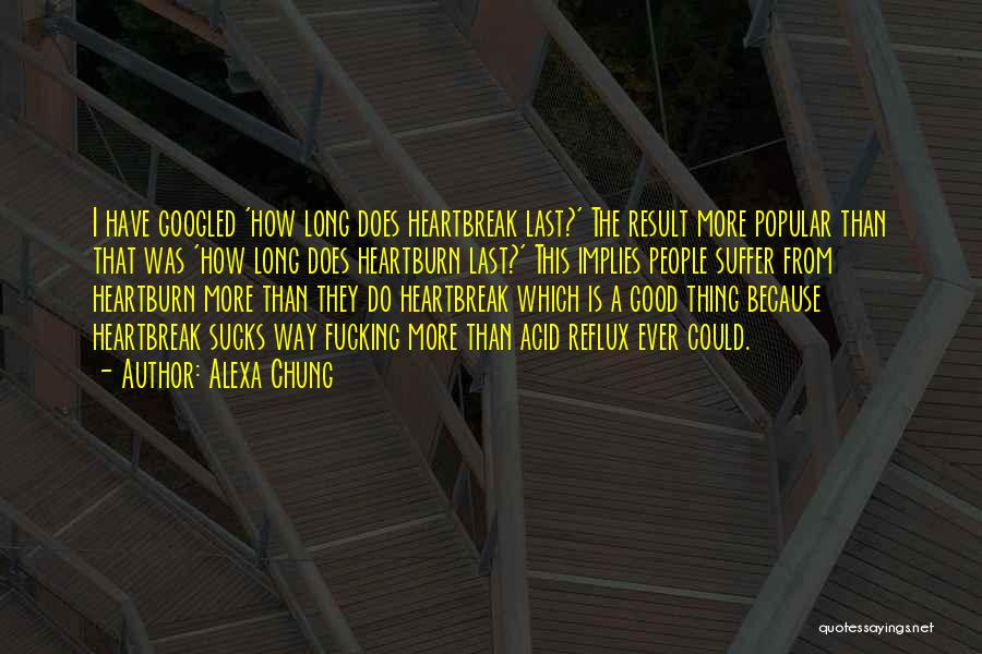 Alexa Chung Quotes: I Have Googled 'how Long Does Heartbreak Last?' The Result More Popular Than That Was 'how Long Does Heartburn Last?'