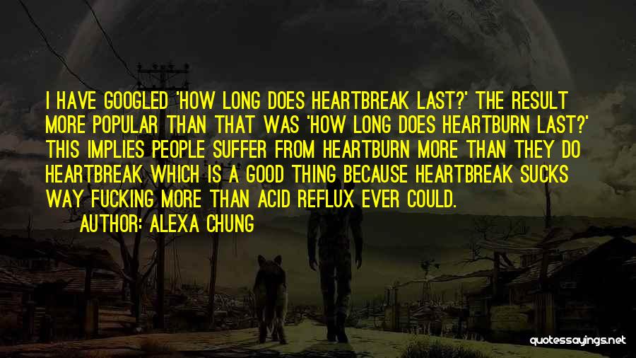 Alexa Chung Quotes: I Have Googled 'how Long Does Heartbreak Last?' The Result More Popular Than That Was 'how Long Does Heartburn Last?'