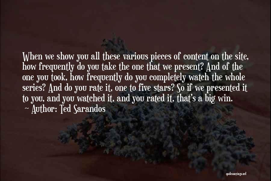 Ted Sarandos Quotes: When We Show You All These Various Pieces Of Content On The Site, How Frequently Do You Take The One