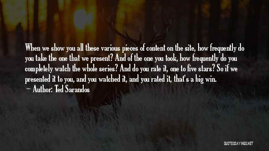 Ted Sarandos Quotes: When We Show You All These Various Pieces Of Content On The Site, How Frequently Do You Take The One