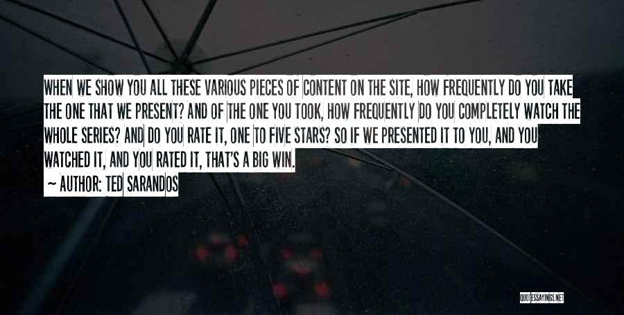 Ted Sarandos Quotes: When We Show You All These Various Pieces Of Content On The Site, How Frequently Do You Take The One
