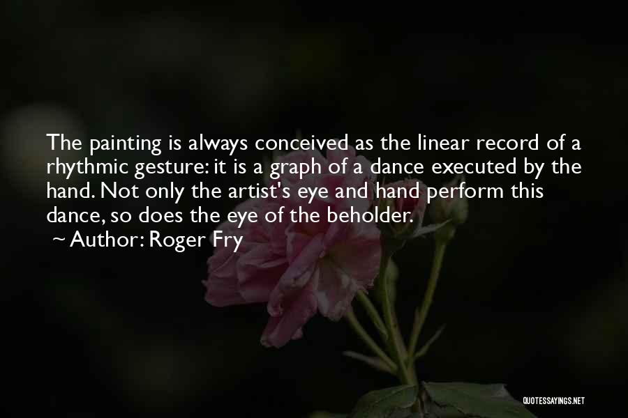 Roger Fry Quotes: The Painting Is Always Conceived As The Linear Record Of A Rhythmic Gesture: It Is A Graph Of A Dance