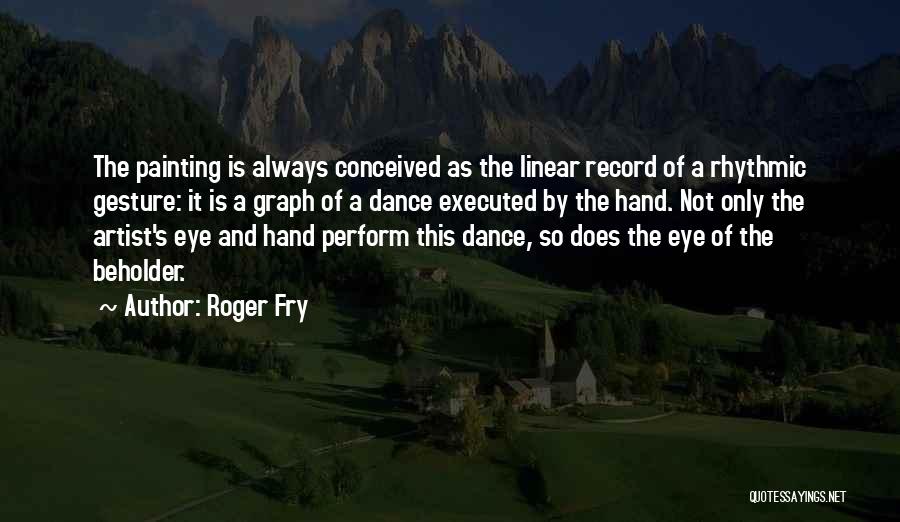 Roger Fry Quotes: The Painting Is Always Conceived As The Linear Record Of A Rhythmic Gesture: It Is A Graph Of A Dance