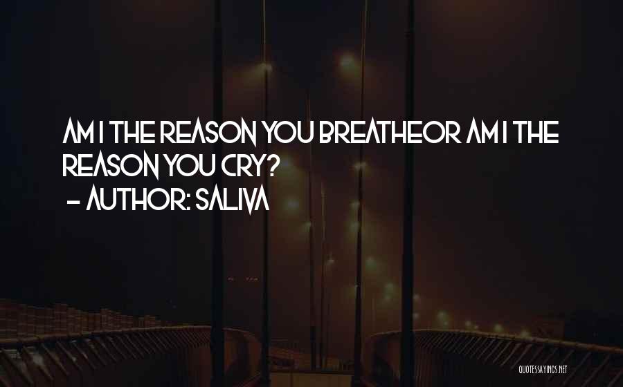 Saliva Quotes: Am I The Reason You Breatheor Am I The Reason You Cry?
