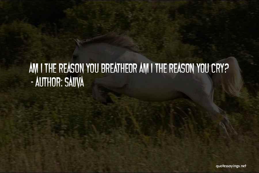 Saliva Quotes: Am I The Reason You Breatheor Am I The Reason You Cry?