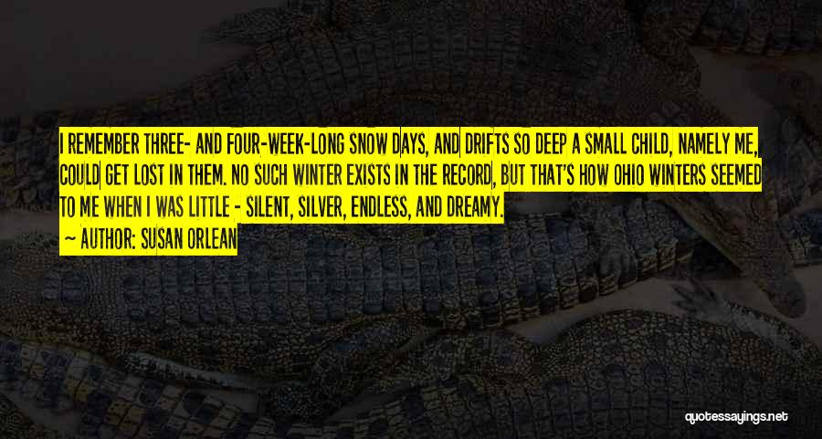Susan Orlean Quotes: I Remember Three- And Four-week-long Snow Days, And Drifts So Deep A Small Child, Namely Me, Could Get Lost In