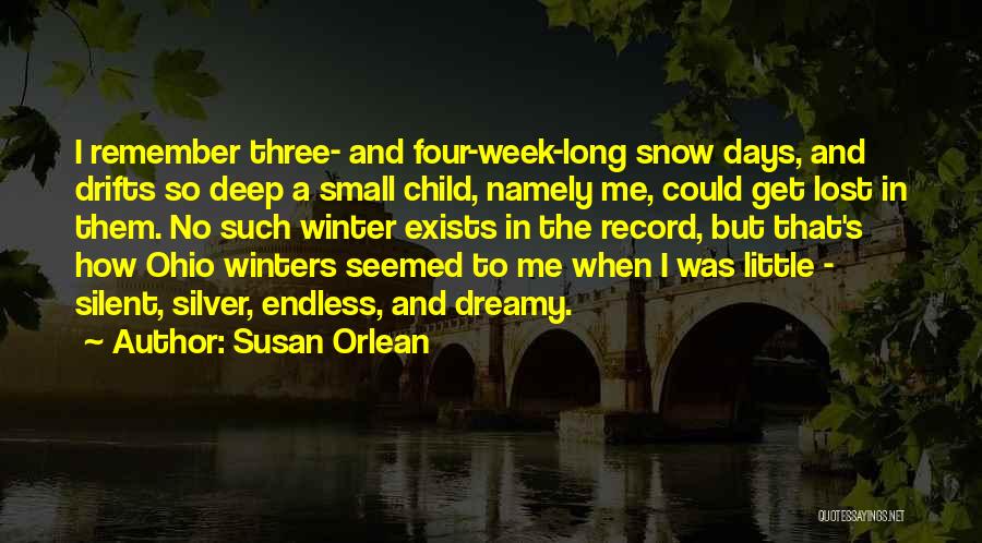 Susan Orlean Quotes: I Remember Three- And Four-week-long Snow Days, And Drifts So Deep A Small Child, Namely Me, Could Get Lost In