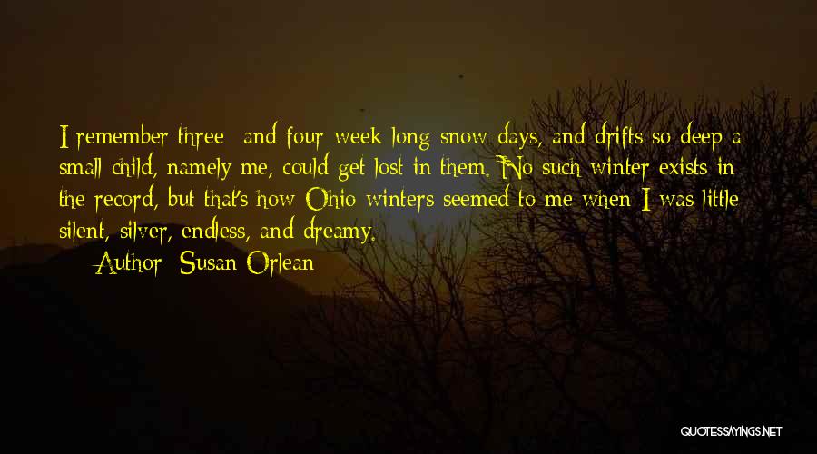 Susan Orlean Quotes: I Remember Three- And Four-week-long Snow Days, And Drifts So Deep A Small Child, Namely Me, Could Get Lost In
