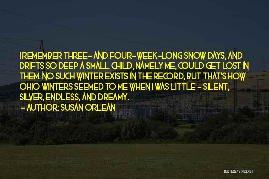 Susan Orlean Quotes: I Remember Three- And Four-week-long Snow Days, And Drifts So Deep A Small Child, Namely Me, Could Get Lost In