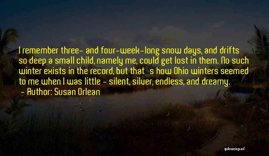 Susan Orlean Quotes: I Remember Three- And Four-week-long Snow Days, And Drifts So Deep A Small Child, Namely Me, Could Get Lost In