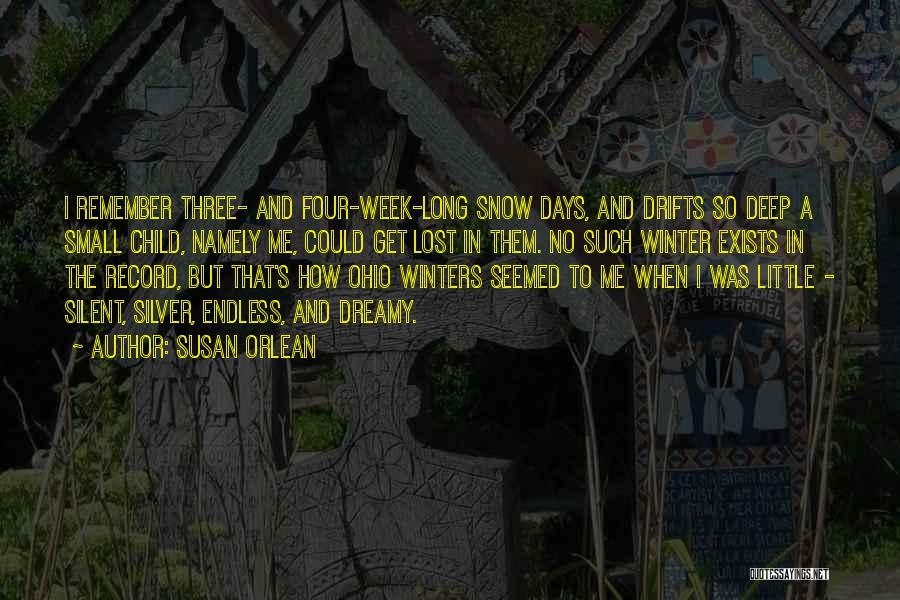 Susan Orlean Quotes: I Remember Three- And Four-week-long Snow Days, And Drifts So Deep A Small Child, Namely Me, Could Get Lost In