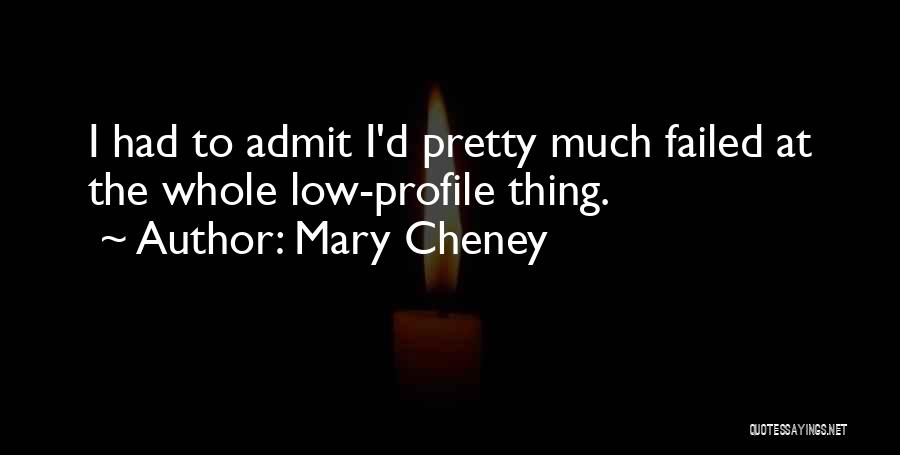 Mary Cheney Quotes: I Had To Admit I'd Pretty Much Failed At The Whole Low-profile Thing.