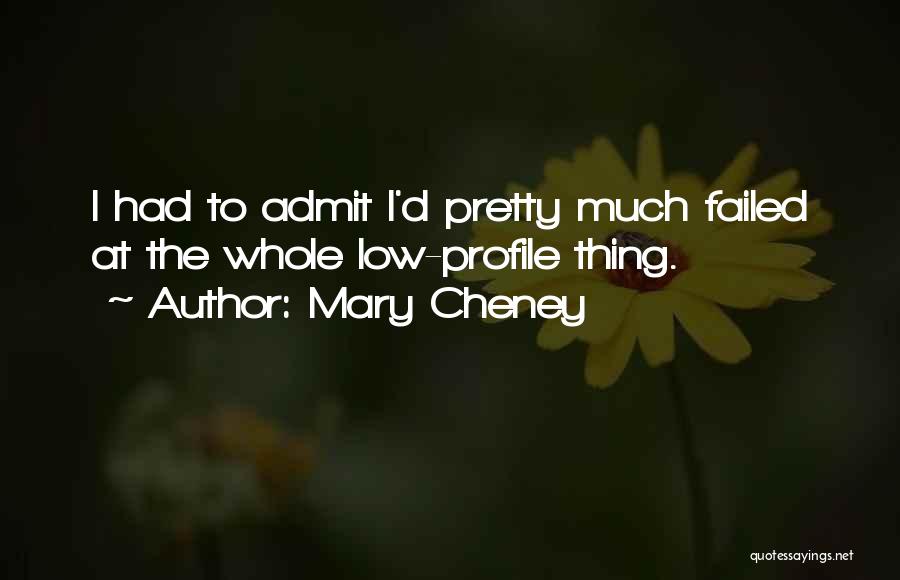 Mary Cheney Quotes: I Had To Admit I'd Pretty Much Failed At The Whole Low-profile Thing.